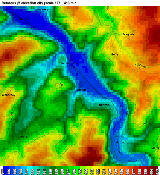 Rendeux elevation map