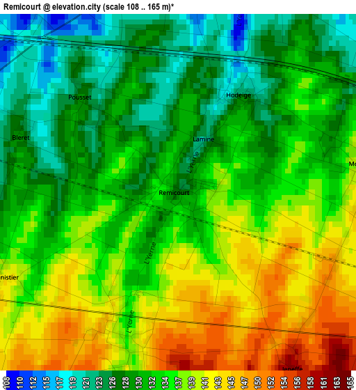 Remicourt elevation map