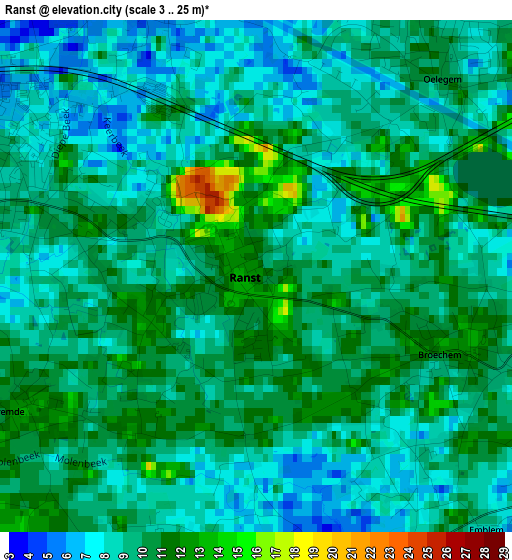 Ranst elevation map