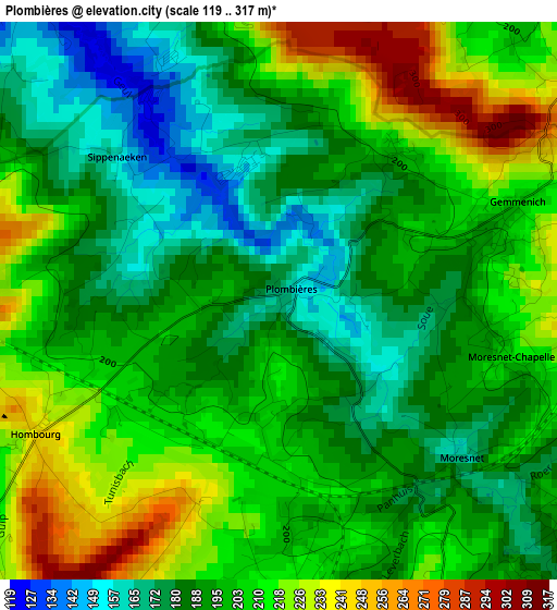 Plombières elevation map