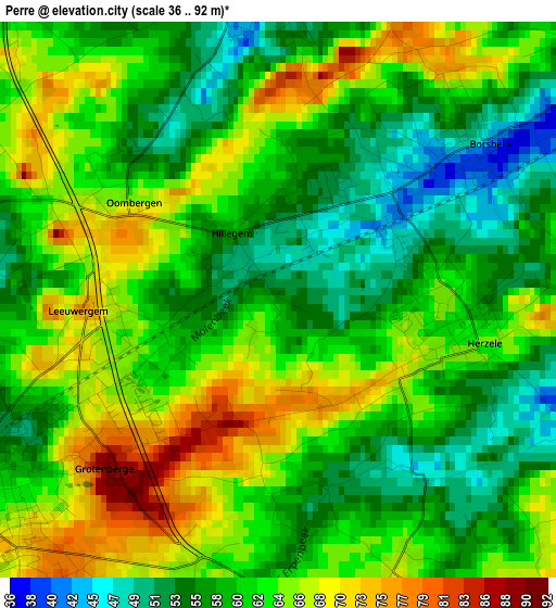 Perre elevation map