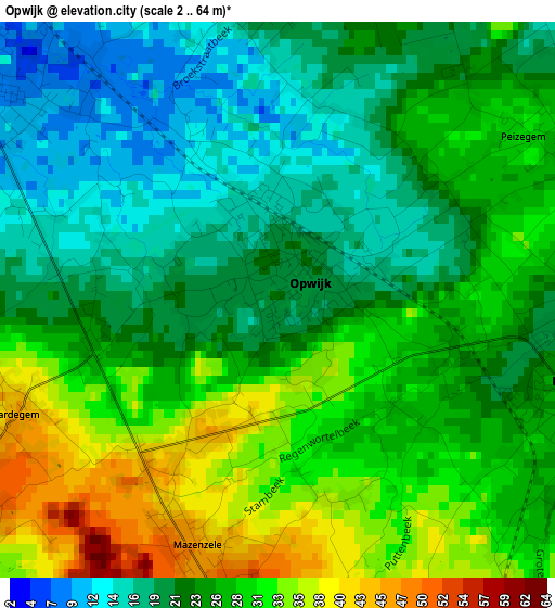 Opwijk elevation map