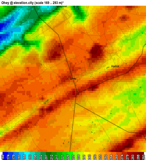 Ohey elevation map