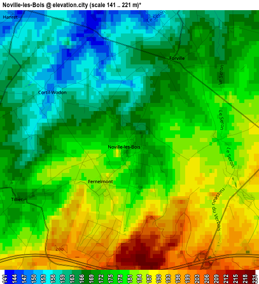 Noville-les-Bois elevation map