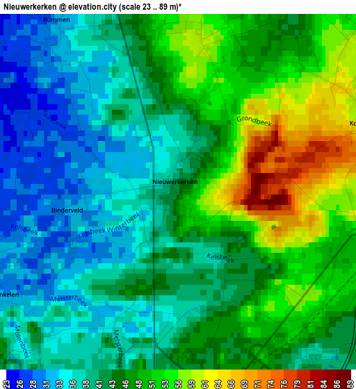 Nieuwerkerken elevation map