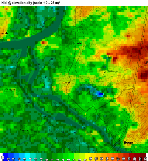 Niel elevation map