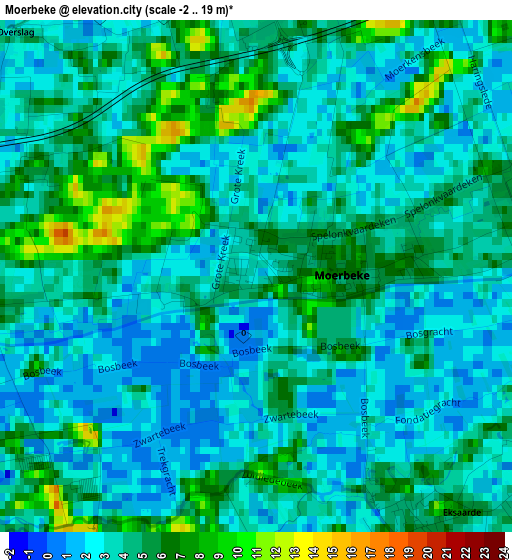 Moerbeke elevation map