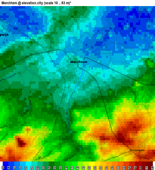 Merchtem elevation map