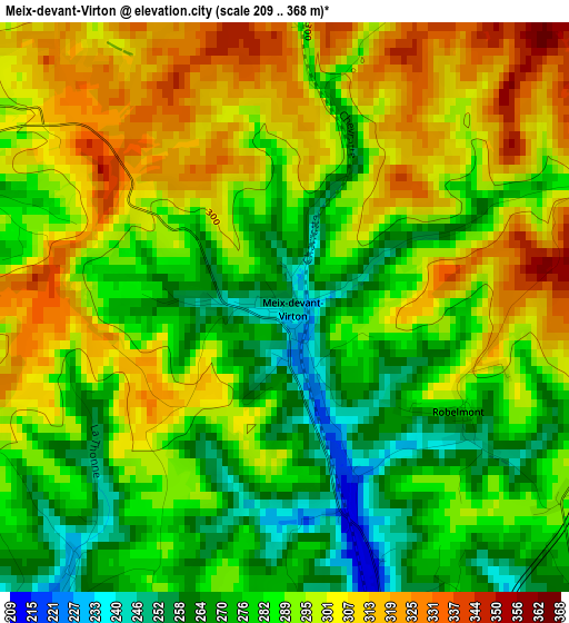 Meix-devant-Virton elevation map