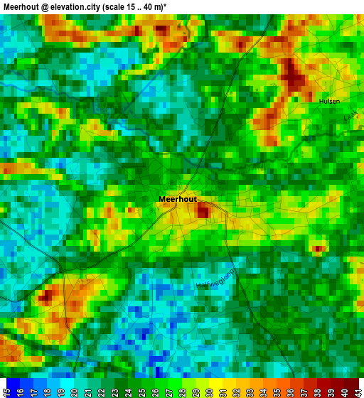 Meerhout elevation map