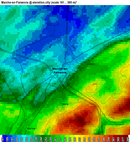 Marche-en-Famenne elevation map