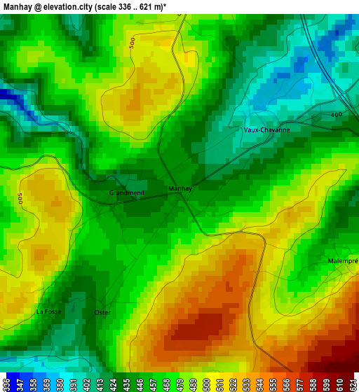 Manhay elevation map