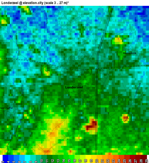 Londerzeel elevation map