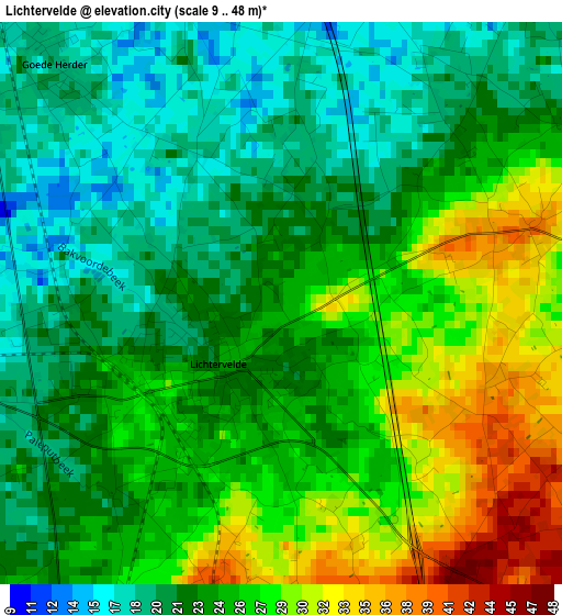 Lichtervelde elevation map