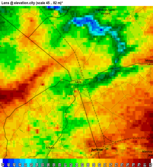 Lens elevation map