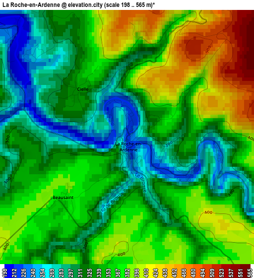 La Roche-en-Ardenne elevation map