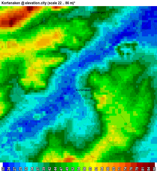 Kortenaken elevation map