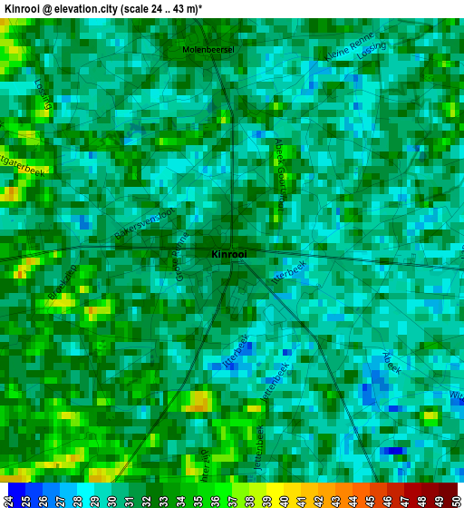 Kinrooi elevation map