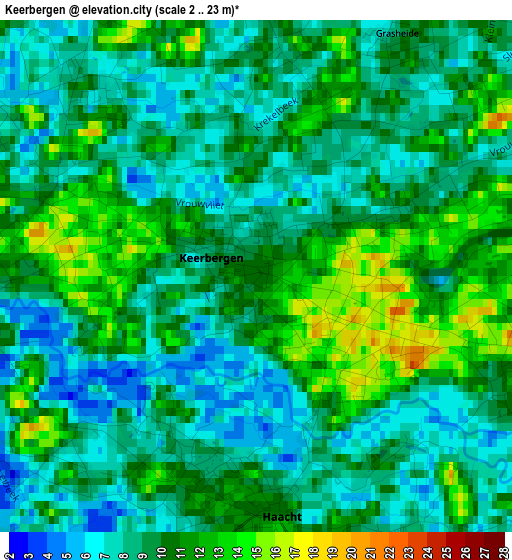 Keerbergen elevation map