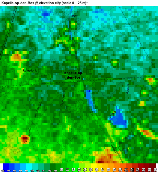 Kapelle-op-den-Bos elevation map