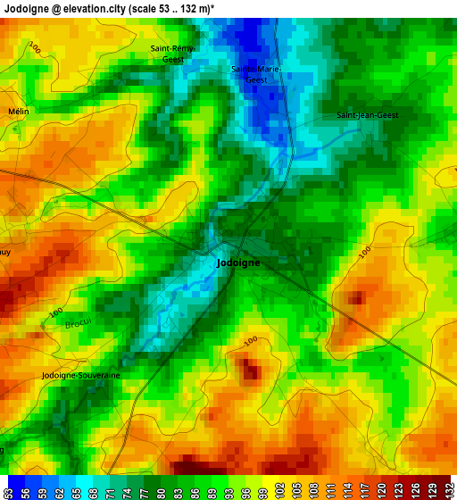 Jodoigne elevation map