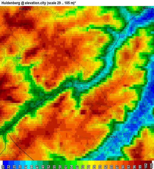 Huldenberg elevation map