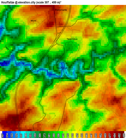 Houffalize elevation map