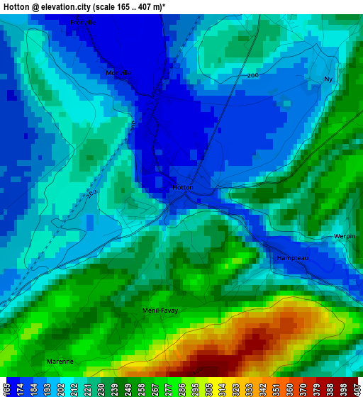 Hotton elevation map