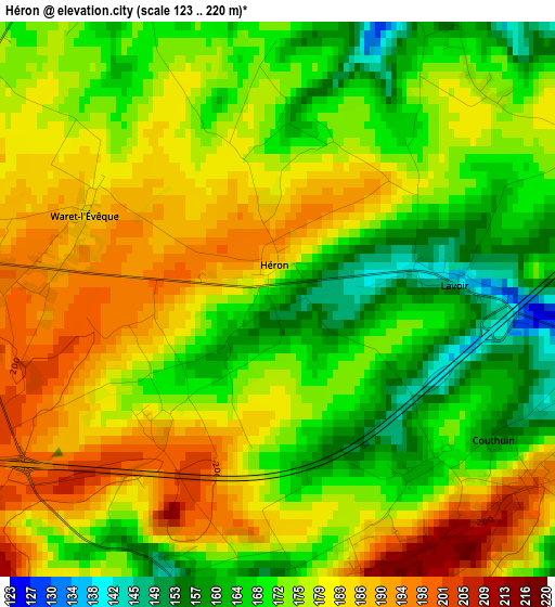 Héron elevation map