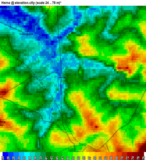 Herne elevation map