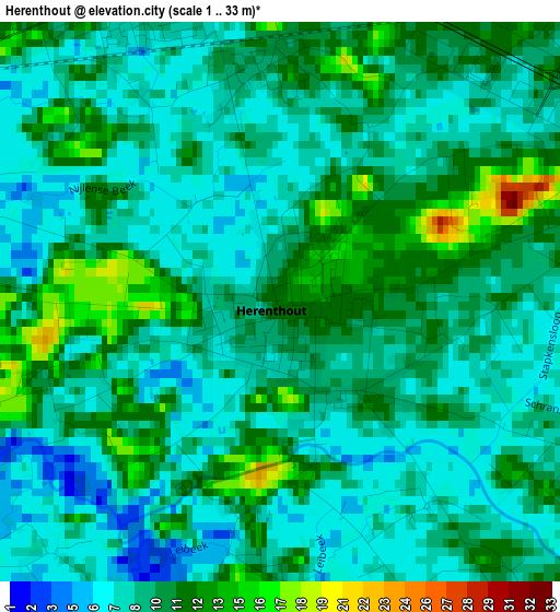 Herenthout elevation map