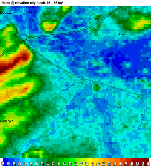 Halen elevation map