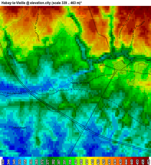 Habay-la-Vieille elevation map