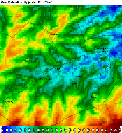 Geer elevation map