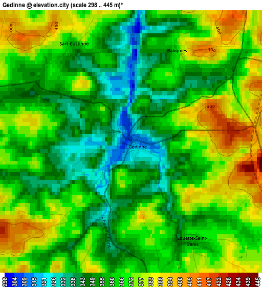 Gedinne elevation map