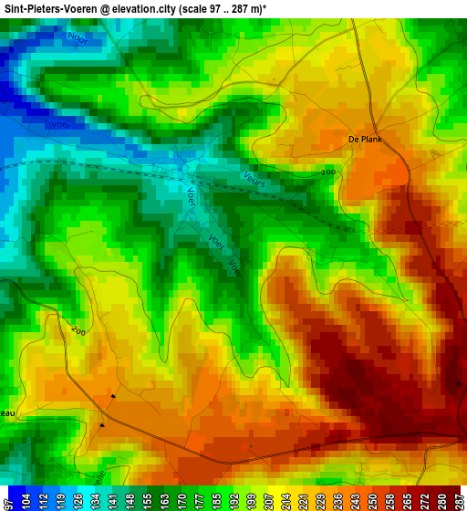 Sint-Pieters-Voeren elevation map