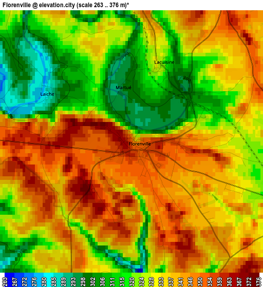 Florenville elevation map