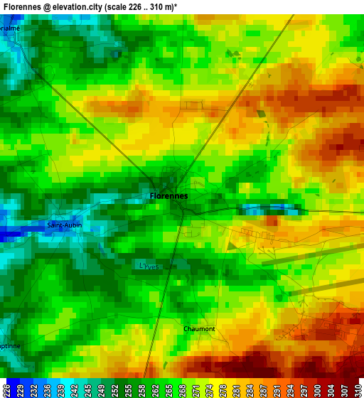 Florennes elevation map