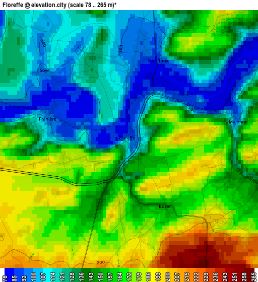 Floreffe elevation map