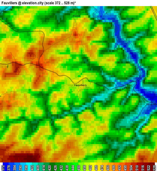 Fauvillers elevation map