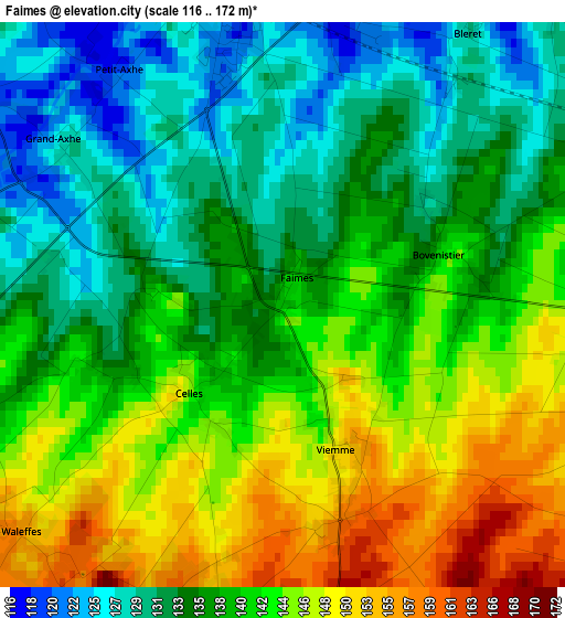 Faimes elevation map