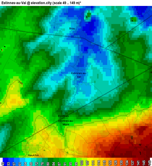 Estinnes-au-Val elevation map