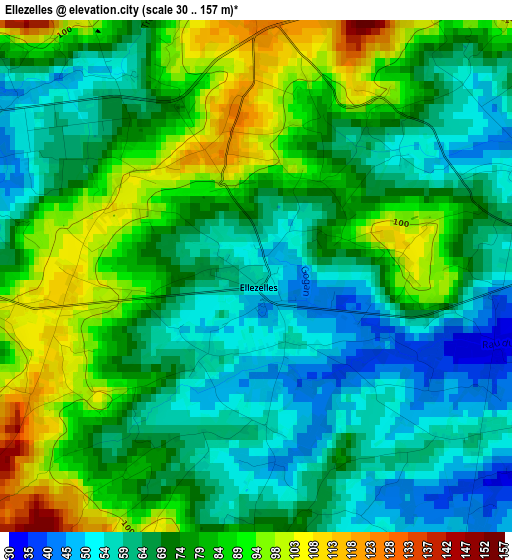 Ellezelles elevation map