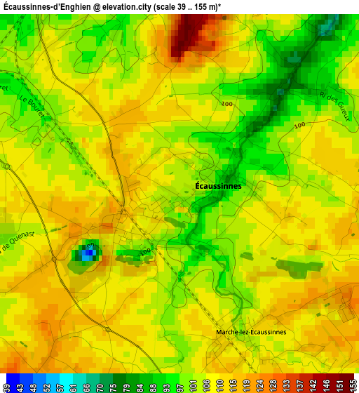 Écaussinnes-d’Enghien elevation map
