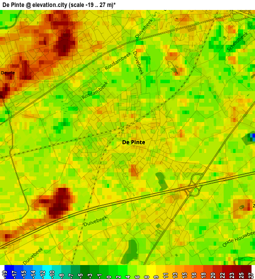 De Pinte elevation map