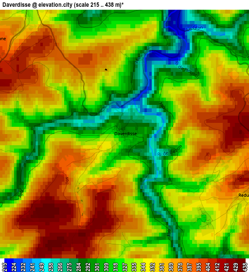 Daverdisse elevation map