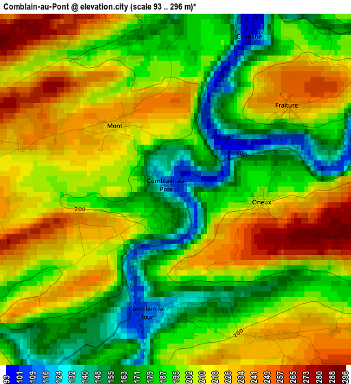 Comblain-au-Pont elevation map