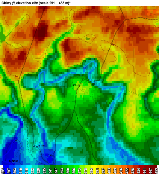 Chiny elevation map