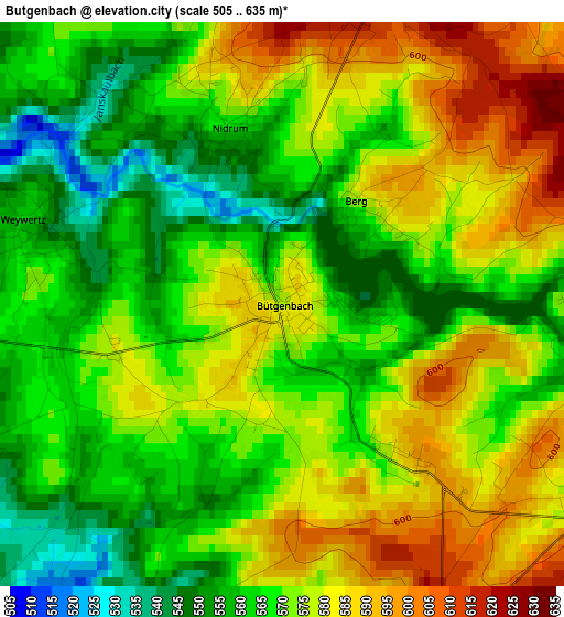 Butgenbach elevation map