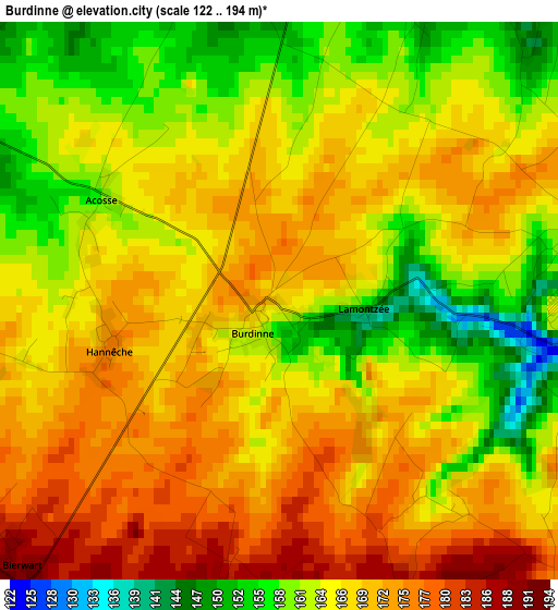 Burdinne elevation map